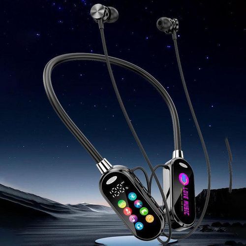 long time bluetooth earphones hifi sound earbuds wireless headphones sports gamer neck hanging headsets