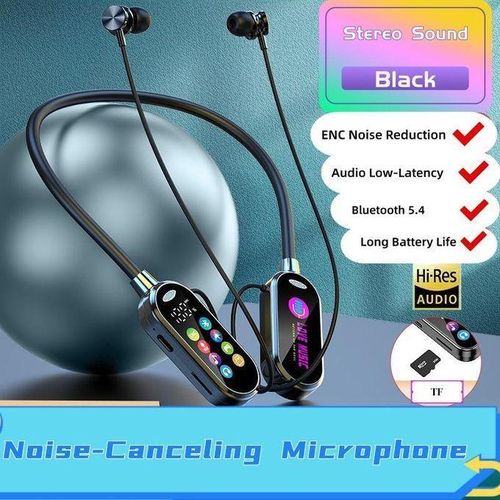 long time bluetooth earphones hifi sound earbuds wireless headphones sports gamer neck hanging headsets