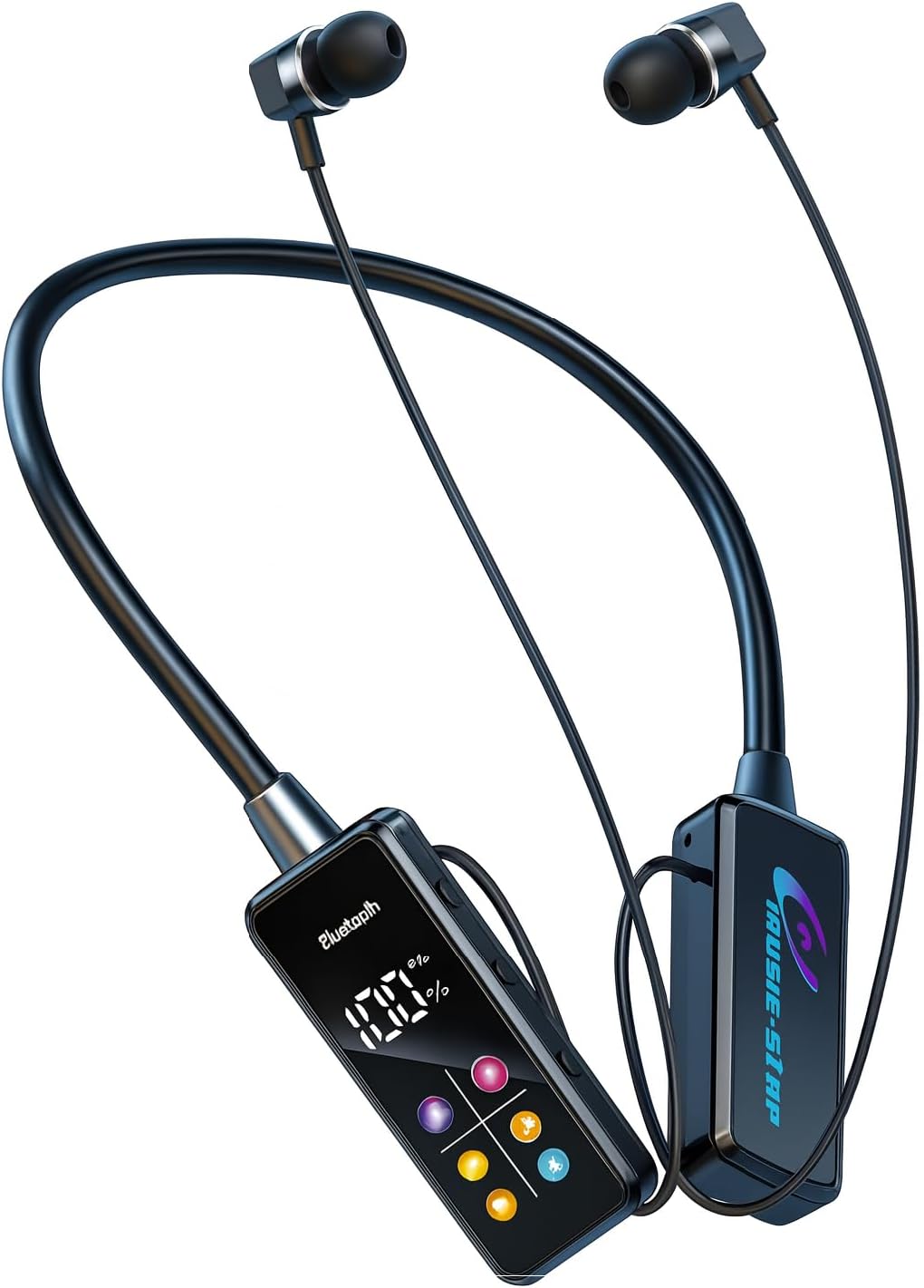 u60i wireless neckband headphones ergonomic design – high quality stereo sound, 30 hours battery, tf card support & flexible folding feature