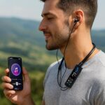 u60i wireless neckband headphones ergonomic design – high quality stereo sound, 30 hours battery, tf card support & flexible folding feature