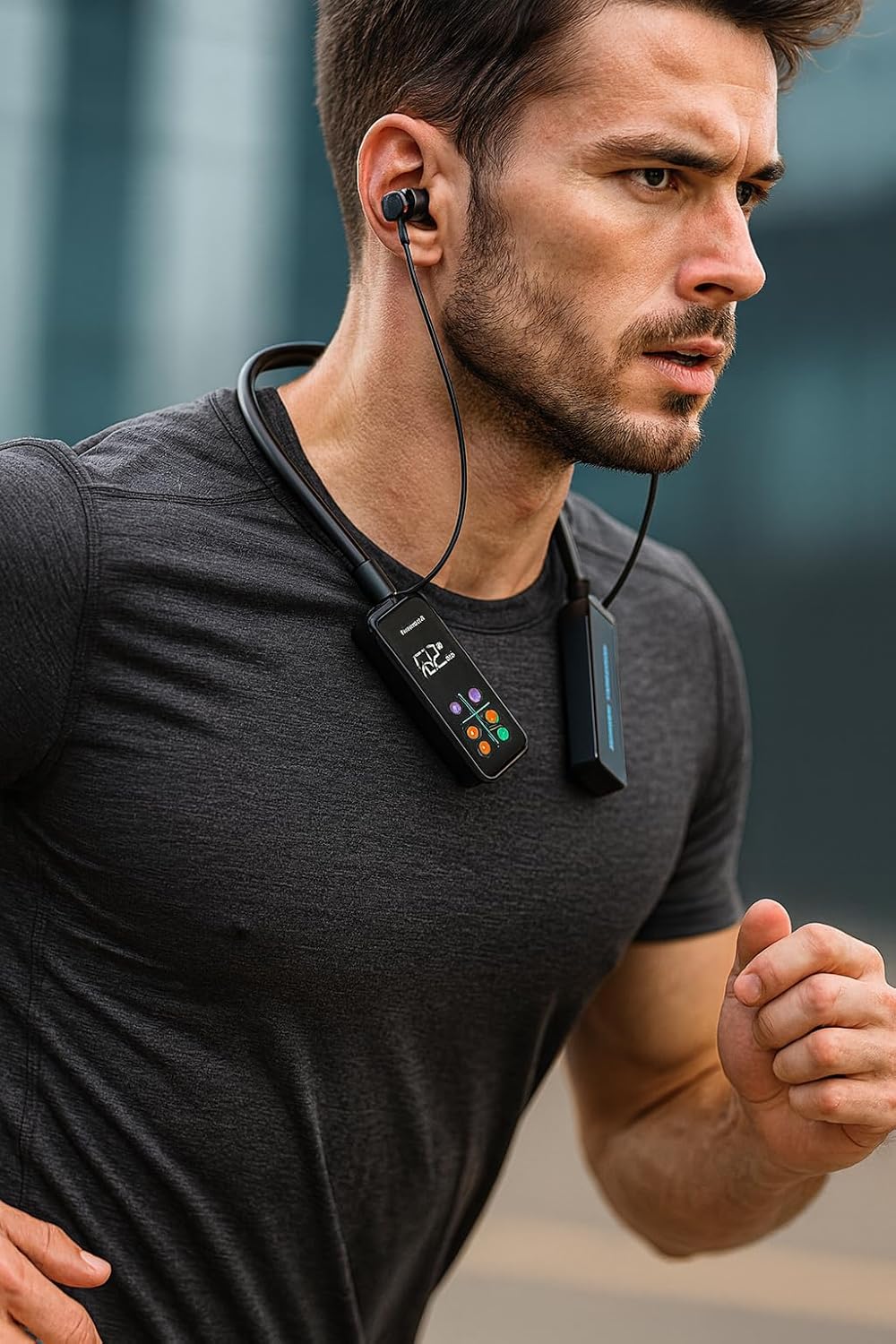 u60i wireless neckband headphones ergonomic design – high quality stereo sound, 30 hours battery, tf card support & flexible folding feature