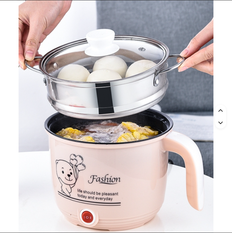1.8l 300w 600w electric cooker household multi function mini rice hot pot stainless steel nonstick cookware